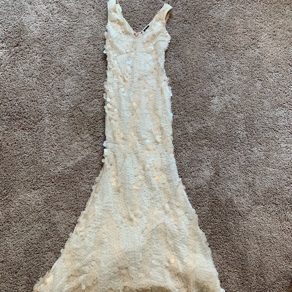 Lulu’s Still in Love Cream Sequin Maxi dress - Picture 2 of 4
